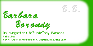 barbara borondy business card